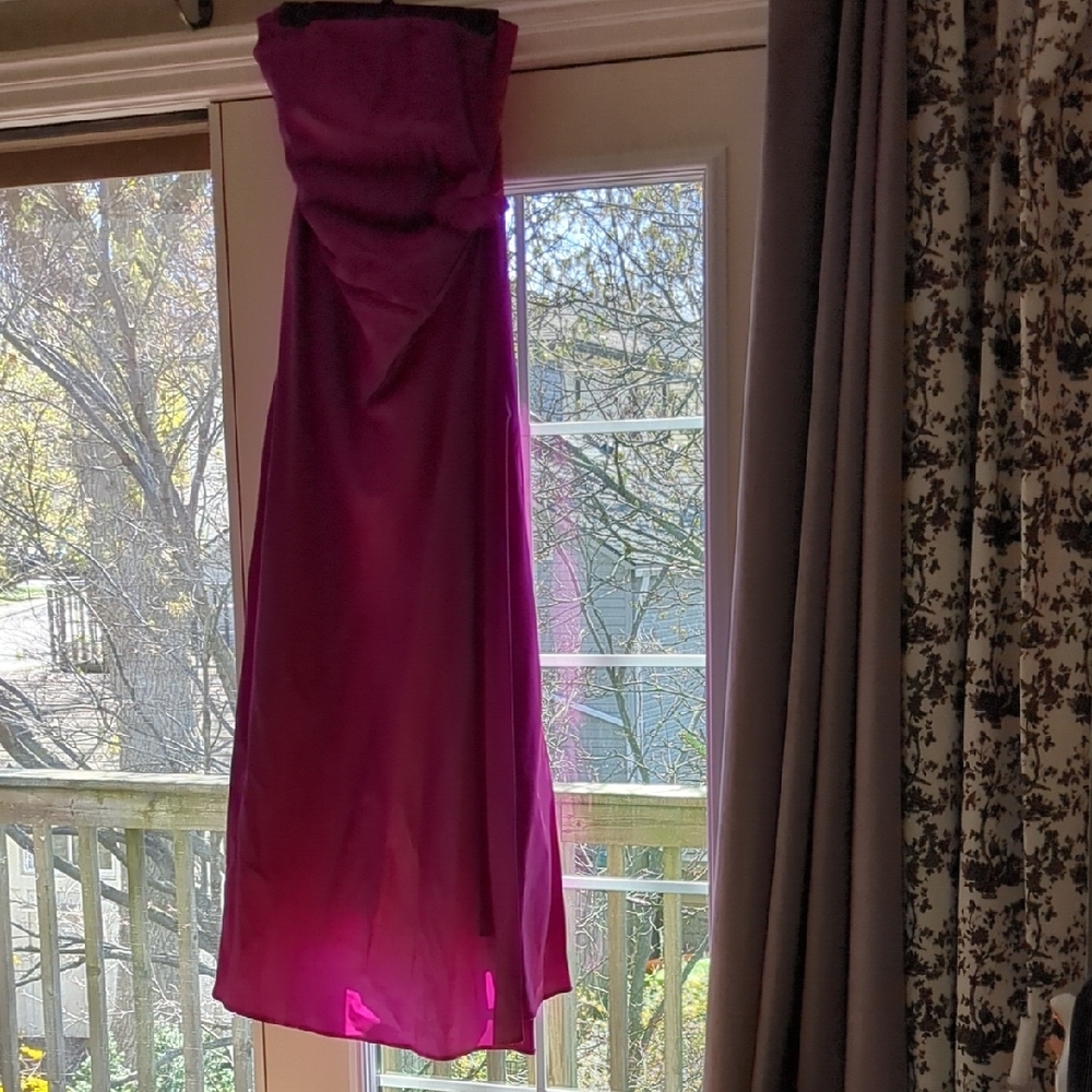 Elegant Purple Strapless Gown